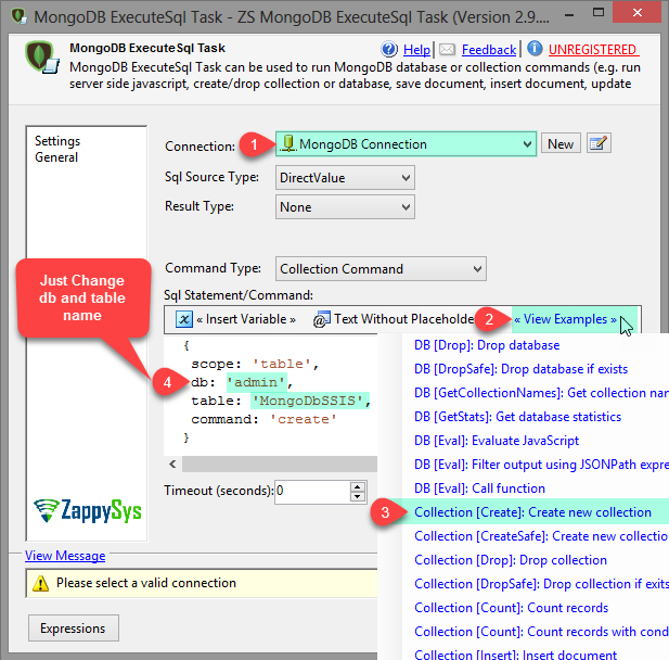 SSIS MongoDB Create Connection